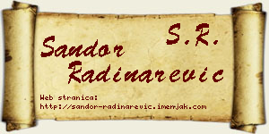 Šandor Radinarević vizit kartica